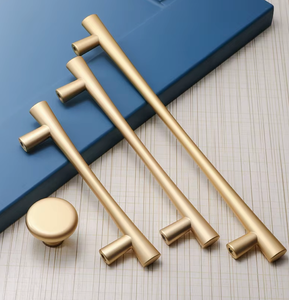 Vedin, Metallinen, Kulta/Messinki Satiini "Darlington" Nuppi, 96mm...192mm